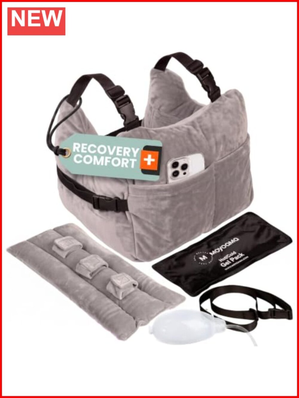 Post Mastectomy Recovery Pillow Set Gel Pack Seatbelt Cushion Shower Lanyard